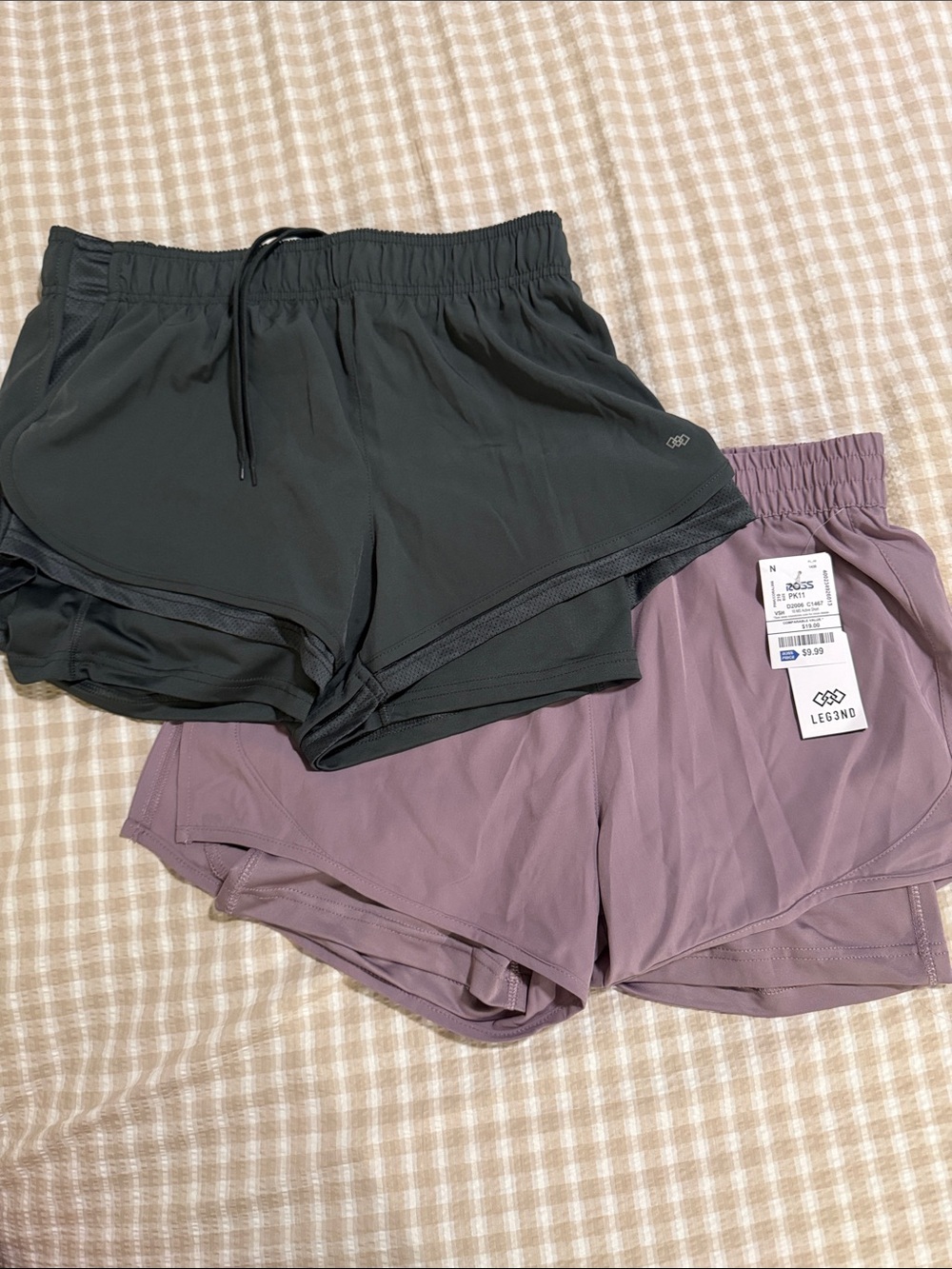 Greenish/Grey running shorts